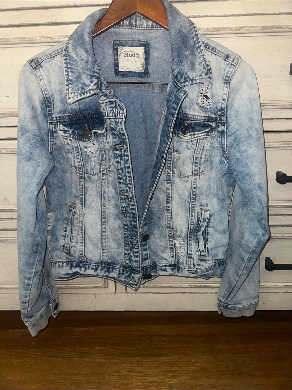 Mudd Vintage Women's Acid Wash Denim Jacket